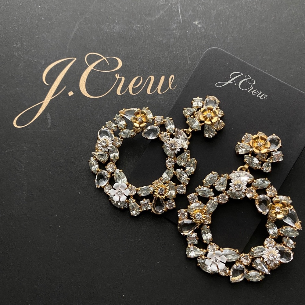 🌱 J. Crew crystal wreath earrings - Picture 2 of 8